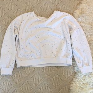 Distressed white sweatshirt 👻